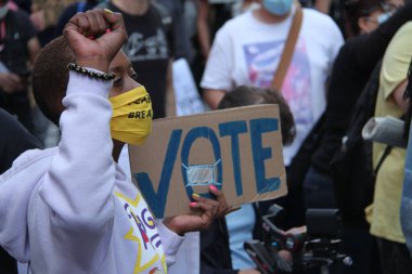 NEW YORK, 28 / 08 / 2020 - Siyahi HAYATLARI DURANTE O 57 ANIVERSARIO DA HISTORICA MARCHA DE MARTIN LUther King