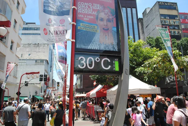 September 2020 Sao Paulo Brasilien Termometer Mäter Degrees Celsius Regionen — Stockfoto