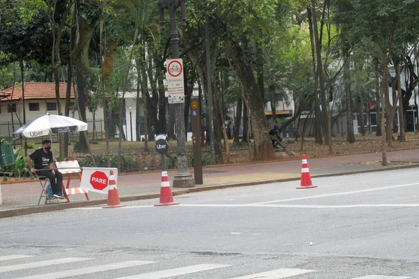 Int Reativação Pistas Ciclo Lazer Julho 2020 São Paulo Brasil — Fotografia de Stock