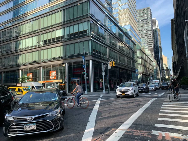 Nouveau Trafic Lourd Manhattan Détriment Des Piétons Juillet 2020 Manhattan — Photo