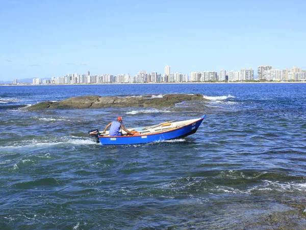 Int Movimento Pessoas Ilha Itatiaia Janeiro 2021 Vila Velha Espírito — Fotografia de Stock