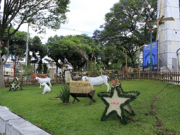 Curitiba 2019 Crib Navidad Belén Santuario Nuestra Señora Del Perpetuo — Foto de Stock