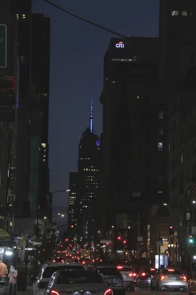 Setembro 2020 Nova York Eua Alguns Edifícios Como São Iluminados — Fotografia de Stock