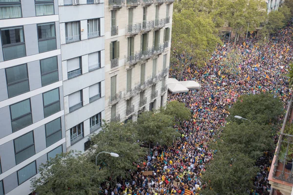 Barcelona Esp Catalogna 2019 Manifestazione Indipendenza Barcellona Spagna — Foto Stock