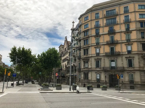 Covid Movimento Barcelona Maio 2020 Barcelona Espanha Com Flexibilização Distância — Fotografia de Stock