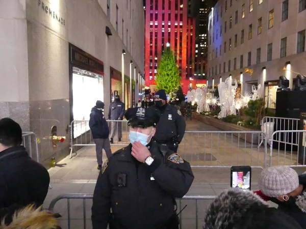 December 2020 New York Rockfeller Kerstboom Lichtceremonie Vindt Vandaag Plaats — Stockfoto