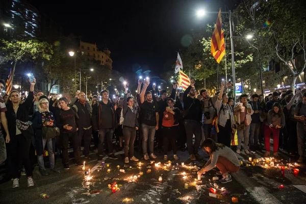 Barcelona Espanha 2019 Protesto Pela Liberdade Catalunha — Fotografia de Stock