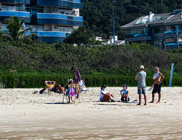 Covid Movimento Praia Maio 2020 Florianópolis Santa Catarina Brasil Movimento — Fotografia de Stock