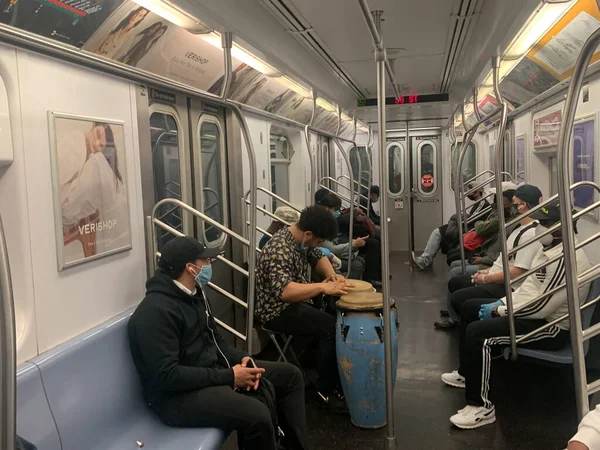 Movimiento Metro Durante Movimiento Covid Nueva York — Foto de Stock