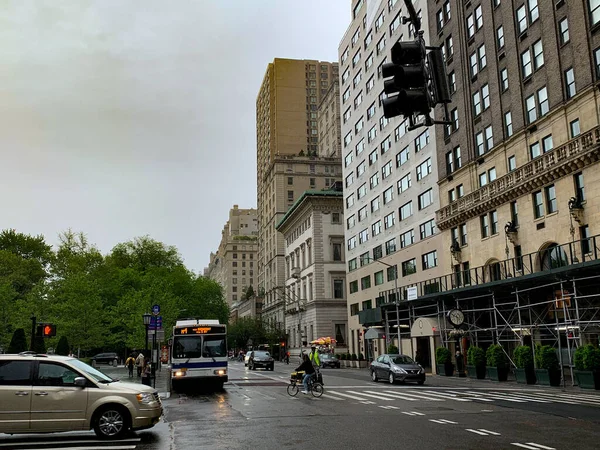Lichte Regen New York Tijdens Covid Usa — Stockfoto