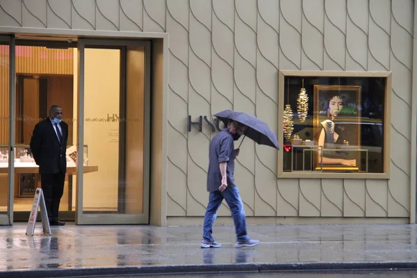 Septiembre 2020 Nueva York Estados Unidos Una Ligera Lluvia Ciudad — Foto de Stock