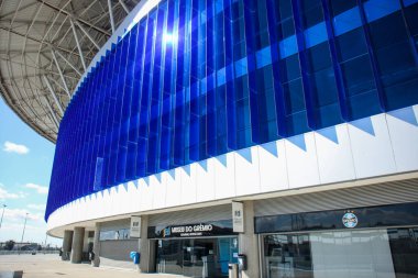 PORTO ALEGRE - FEB 22, 2020: GREMIO - during a match against Gremio, validated by the semifinal of the Gaucho 2020 Championship, at the Beira-Rio stadium, in Porto Alegre