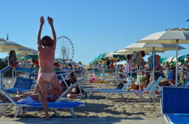 FLORIANOPOLIS, SC, 17.01.2020 - MOVIMENTACAO JURthe-INTERNACIONAL - Praia de Jurere Internacional Hareketi Florianopolis 'in kuzeyinde yer almaktadır. 