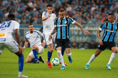 Porto Alegre - Ekim 02, 2019: Gremio 'ya karşı oynanan maçta, Amerika' nın Copa Libertadores takımının yarı finallerinde 1. maçta geçerlidir.