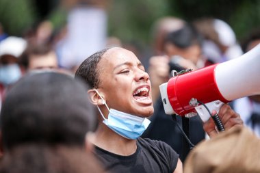 NEW YORK, 28 / 08 / 2020 - Siyahi HAYATLARI DURANTE O 57 ANIVERSARIO DA HISTORICA MARCHA DE MARTIN LUther King