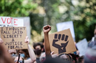 NEW YORK, 28 / 08 / 2020 - Siyahi HAYATLARI DURANTE O 57 ANIVERSARIO DA HISTORICA MARCHA DE MARTIN LUther King