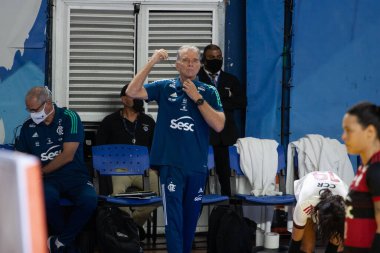 Brezilyalı bayan voleybol süperligi. 16 Kasım 2020, Sao Paulo, Brezilya: Esporte Clube Pinheiros, Jardim Europa 'daki Henrique Villaboim Gymnasium' da oynanan üçüncü turun 18. maçında Brezilya Kadın Voleybol Süper Ligi için Sesc RJ Flamengo ile karşı karşıya geldi.