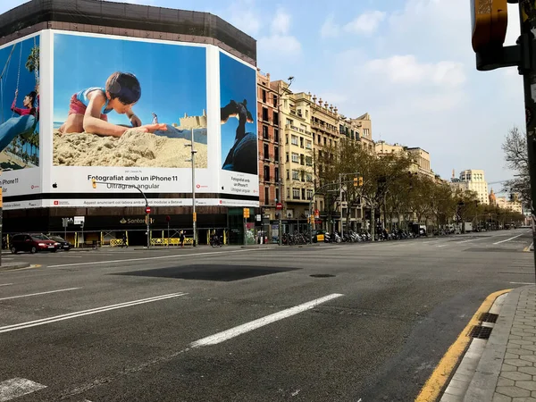 스페인 Covid 유행병 유행하는 바르셀로나의 — 스톡 사진