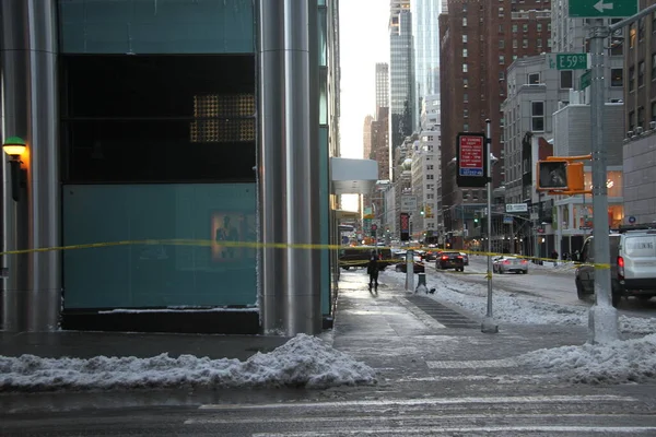 December 2020 New York Usa Aftermath Heavy Snow Falling New — Stock Photo, Image