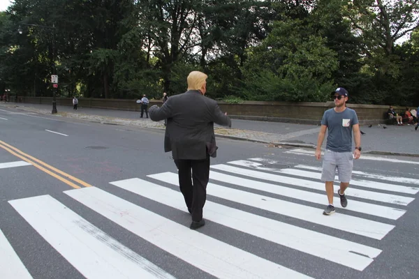 Září 2020 New York Usa Muž Převlečený Amerického Prezidenta Donalda — Stock fotografie