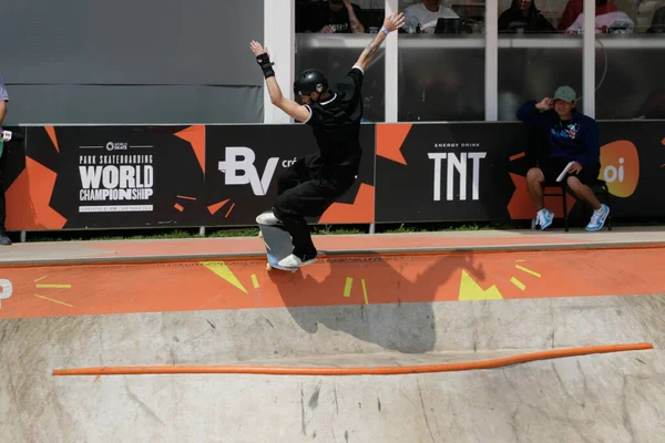 Sao Paulo 2019 Skate Brezilyalı Kaykaycı Pedro Quintas Pazar Günü — Stok fotoğraf