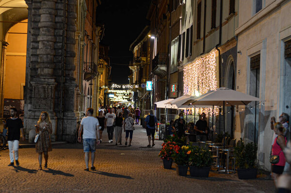(INT) Last Day of Pink Night in Rimini. August 9, 2020, Rimini, Italy: The 15th edition of Pink Night 2020 ends today with many people and tourist enjoying themselves in the city