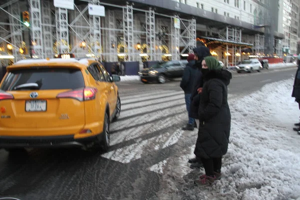 Aralık 2020 New York Abd New York Yağan Yoğun Kar — Stok fotoğraf