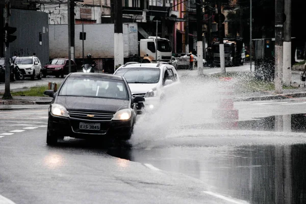 Paulo 2020 Flood Traffic Avenida Estado North Paulo Monday Afternoon — Stock Photo, Image