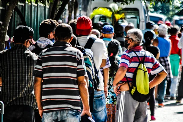 Movimento Persone Tra Covid Maggio 2020 San Paolo Brasile Movimento — Foto Stock