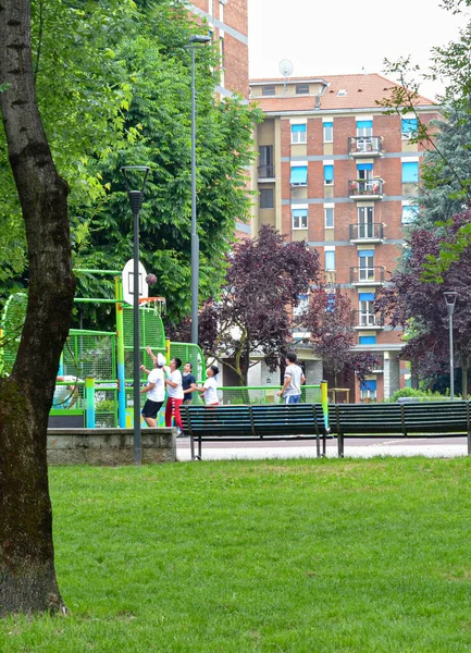 Int Covid Verkeer Van Personen Mei 2020 Milaan Italië Een — Stockfoto