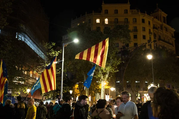 Barcelona Španělsko 2019 Protest Svobodu Katalánska — Stock fotografie