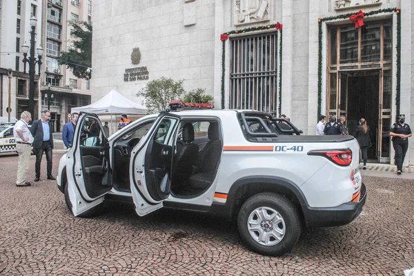 Alcalde Sao Paulo Participa Entrega Vehículos Equipos Defensa Civil Diciembre — Foto de Stock