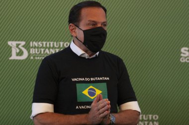 Flu vaccination campaign. March 23,2020,Osasco,Sao Paulo,Brazil: The first day of vaccination campaign against influenza and H1N1 flu held at health center UBS Helena Marry 