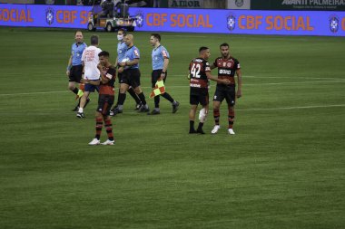 SAO PAULO, SP, BRAZIL: Brezilya 'daki iki Campeonato Brasileiro Srie A takımı arasında futbol maçı