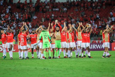 PORTO ALEGRE - FEB 11, 2020: INTER VS UNIVERSIDAD DE CHILE - scored during the return match against Univerisad de Chile, validated by the second phase of the Copa Libertadores da America 2020, at the stadium