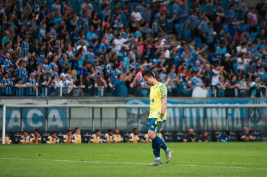 Porto Alegre - Ekim 02, 2019: Gremio 'ya karşı oynanan maçta, Amerika' nın Copa Libertadores takımının yarı finallerinde 1. maçta geçerlidir.