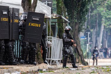 19 Temmuz 2020, Sao Paulo, Brezilya: Brezilya Cumhurbaşkanı Jair Bolsonaro 'yu protesto eden protestocular Central Sao Paulo' daki Franklin Roosevelt Parkı 'nda