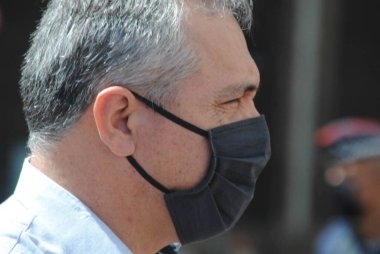 Sao Paulo Belediye Başkanı metropolitan sivil muhafızlardan oluşan yeni araçları denetliyor. 20 Ekim 2020, Sao Paulo, Brezilya: Sao Paulo Belediye Başkanı Bruno Covas, GCM 'nin yeni araçlarının teftişini gerçekleştirdi.