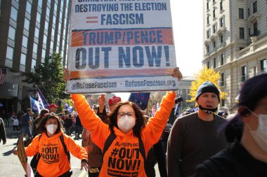 28 Kasım 2020. Red Bank, New Jersey, ABD: Haklarından mahrum bırakılmış Amerikalılar, 3 No.lu seçimlerin ve Amerikan geleceklerinin New Jersey Valisi Murphy House 'a yürümesini kabul etmek istemediler. 