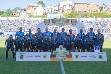 Porto Alegre - Ekim 02, 2019: Gremio 'ya karşı oynanan maçta, Amerika' nın Copa Libertadores takımının yarı finallerinde 1. maçta geçerlidir.