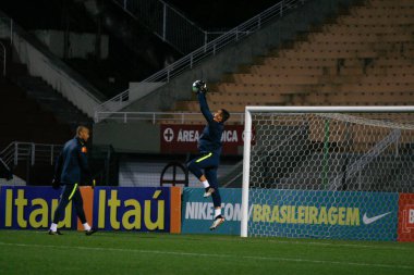 SAO PAULO - SEPT 04, 2019: BRAZILIAN SELECTION TRAINING. trains before the friendly against Colombia, at Estadio do Pacaembu