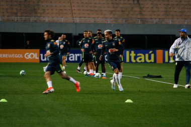 SAO PAULO - SEPT 04, 2019: BRAZILIAN SELECTION TRAINING. trains before the friendly against Colombia, at Estadio do Pacaembu