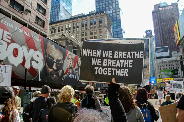 Nova York Eua 2020 Protesto Pacifico Clima Nova York Protesto — Stock Photo, Image