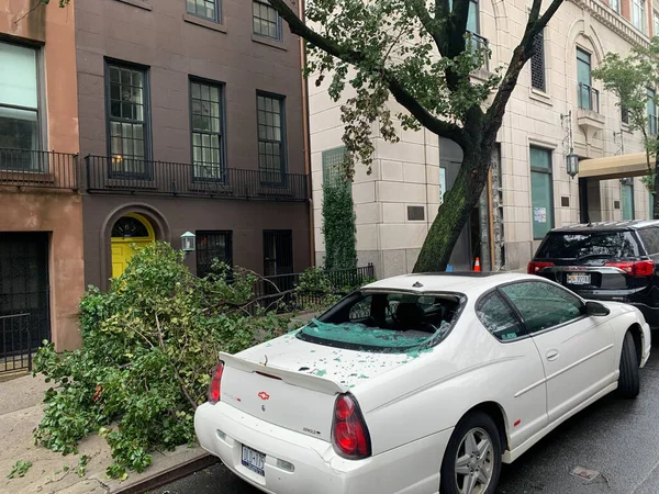 Damages Caused Tropical Storm Isaias Manhattan August 2020 New York — Stock Photo, Image