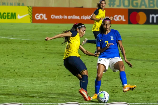 Spo Brasil Derrota Equador Por Jogo Futebol Feminino Amigável Dezembro — Fotografia de Stock