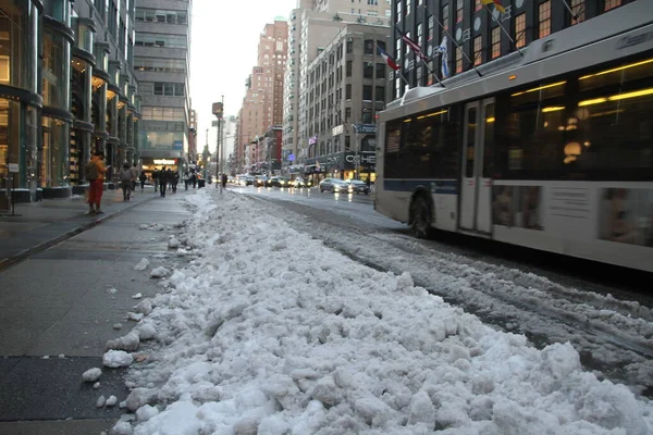 Dicembre 2020 New York Usa Conseguenze Della Forte Neve Caduta — Foto Stock