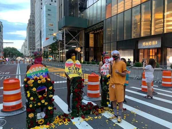 Black Lives Matter Protesteert Bij Trump Tower Juli 2020 New — Stockfoto