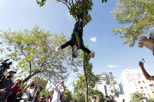 Sao Paulo Protesto Haziran 2020 Sao Paulo Brezilya Pinheiros Mahallesindeki — Stok fotoğraf