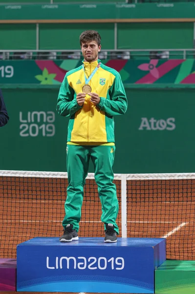 Lima Perú 2019 Brasil Chile Jogo Tenis Masculino Entre Joao — Foto de Stock