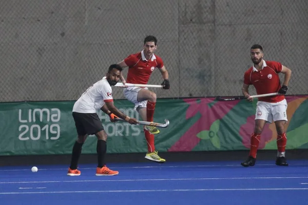 Lima Peru 2019 Hockey Masculino Semifinal Entre Chile Canada Jogo — Fotografia de Stock